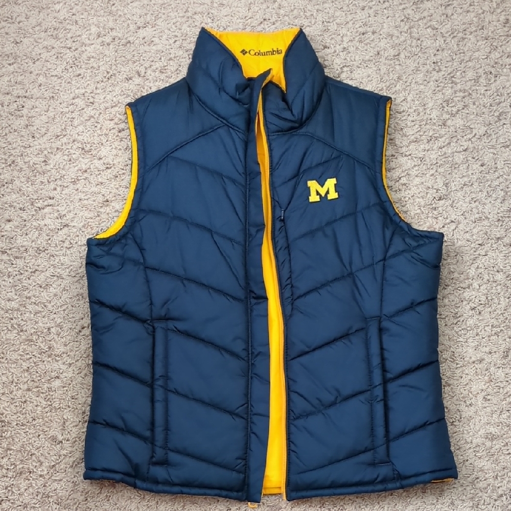 Columbia Navy and Yellow Puffer Vest